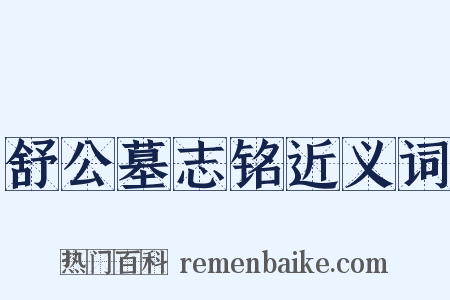 舒公墓志铭近义词是什么意思的图片